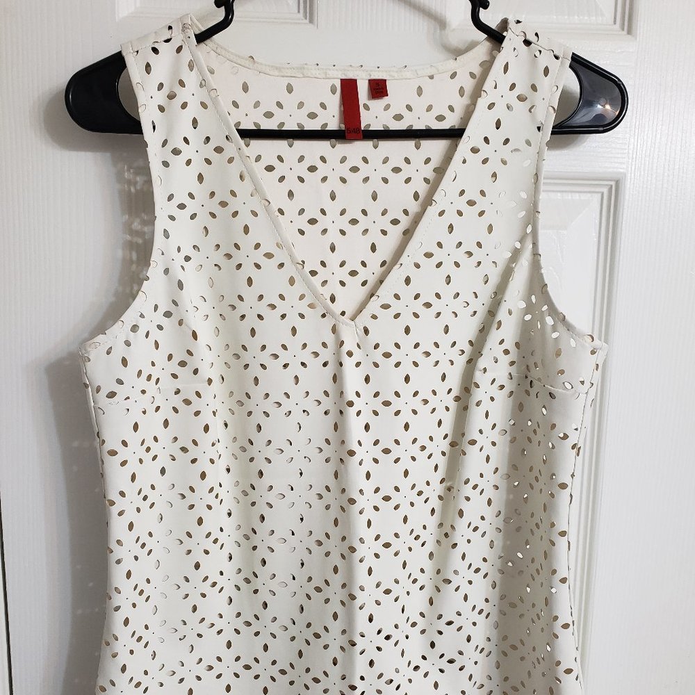 NWOT Faux Leather Laser Cut Top